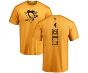 NHL Adidas Pittsburgh Penguins #4 Justin Schultz Gold One Color Backer T-Shirt