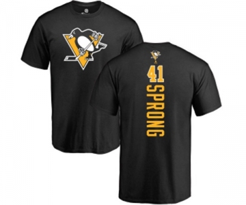 NHL Adidas Pittsburgh Penguins #41 Daniel Sprong Black Backer T-Shirt