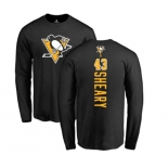 NHL Adidas Pittsburgh Penguins #43 Conor Sheary Black Backer Long Sleeve T-Shirt