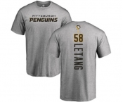 NHL Adidas Pittsburgh Penguins #58 Kris Letang Ash Backer T-Shirt