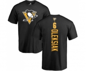 NHL Adidas Pittsburgh Penguins #6 Jamie Oleksiak Black Backer T-Shirt