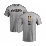 NHL Adidas Pittsburgh Penguins #68 Jaromir Jagr Ash Backer T-Shirt