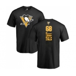 NHL Adidas Pittsburgh Penguins #68 Jaromir Jagr Black Backer T-Shirt