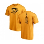 NHL Adidas Pittsburgh Penguins #7 Paul Martin Gold One Color Backer T-Shirt