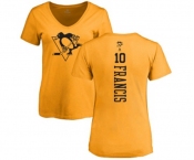 NHL Women Adidas Pittsburgh Penguins #10 Ron Francis Gold One Color Backer T-Shirt