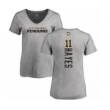 NHL Women Adidas Pittsburgh Penguins #11 Jimmy Hayes Ash Backer T-Shirt