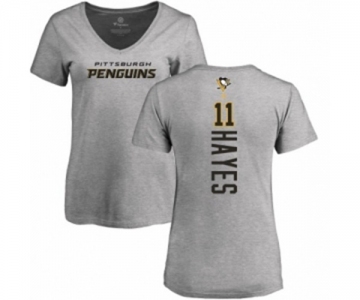 NHL Women Adidas Pittsburgh Penguins #11 Jimmy Hayes Ash Backer T-Shirt