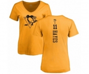 NHL Women Adidas Pittsburgh Penguins #11 Jimmy Hayes Gold One Color Backer T-Shirt