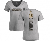 NHL Women Adidas Pittsburgh Penguins #15 Riley Sheahan Ash Backer T-Shirt