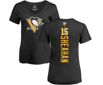 NHL Women Adidas Pittsburgh Penguins #15 Riley Sheahan Black Backer T-Shirt