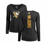 NHL Women Adidas Pittsburgh Penguins #16 Josh Jooris Black Backer Long Sleeve T-Shirt