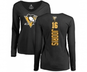 NHL Women Adidas Pittsburgh Penguins #16 Josh Jooris Black Backer Long Sleeve T-Shirt