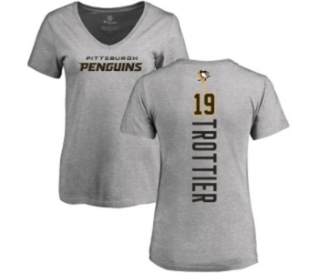 NHL Women Adidas Pittsburgh Penguins #19 Bryan Trottier Ash Backer T-Shirt