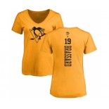 NHL Women Adidas Pittsburgh Penguins #19 Derick Brassard Gold One Color Backer T-Shirt