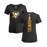 NHL Women Adidas Pittsburgh Penguins #2 Chad Ruhwedel Black Backer T-Shirt