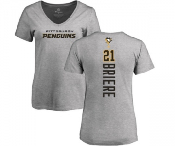 NHL Women Adidas Pittsburgh Penguins #21 Michel Briere Ash Backer T-Shirt