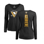 NHL Women Adidas Pittsburgh Penguins #21 Michel Briere Black Backer Long Sleeve T-Shirt