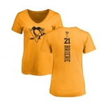 NHL Women Adidas Pittsburgh Penguins #21 Michel Briere Gold One Color Backer T-Shirt