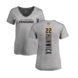 NHL Women Adidas Pittsburgh Penguins #22 Matt Hunwick Ash Backer T-Shirt