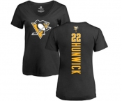 NHL Women Adidas Pittsburgh Penguins #22 Matt Hunwick Black Backer T-Shirt