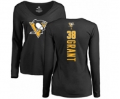 NHL Women Adidas Pittsburgh Penguins #38 Derek Grant Black Backer Long Sleeve T-Shirt