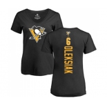 NHL Women Adidas Pittsburgh Penguins #6 Jamie Oleksiak Black Backer T-Shirt