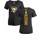 NHL Women Adidas Pittsburgh Penguins #6 Jamie Oleksiak Black Backer T-Shirt