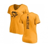 NHL Women Adidas Pittsburgh Penguins #6 Jamie Oleksiak Gold One Color Backer T-Shirt