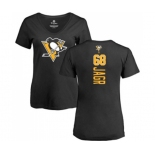 NHL Women Adidas Pittsburgh Penguins #68 Jaromir Jagr Black Backer T-Shirt