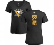 NHL Women Adidas Pittsburgh Penguins #68 Jaromir Jagr Black Backer T-Shirt