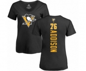 NHL Women Adidas Pittsburgh Penguins #76 Calen Addison Black Backer T-Shirt