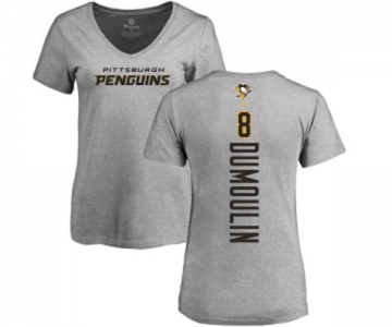 NHL Women Adidas Pittsburgh Penguins #8 Brian Dumoulin Ash Backer T-Shirt