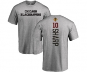 NHL Adidas Chicago Blackhawks #10 Patrick Sharp Ash Backer T-Shirt