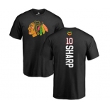 NHL Adidas Chicago Blackhawks #10 Patrick Sharp Black Backer T-Shirt