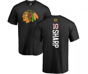 NHL Adidas Chicago Blackhawks #10 Patrick Sharp Black Backer T-Shirt