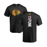 NHL Adidas Chicago Blackhawks #13 CM Punk Black Backer T-Shirt