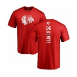 NHL Adidas Chicago Blackhawks #14 Chris Kunitz Red One Color Backer T-Shirt