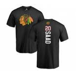 NHL Adidas Chicago Blackhawks #20 Brandon Saad Black Backer T-Shirt