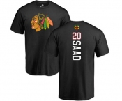 NHL Adidas Chicago Blackhawks #20 Brandon Saad Black Backer T-Shirt