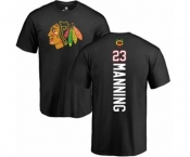 NHL Adidas Chicago Blackhawks #23 Brandon Manning Black Backer T-Shirt