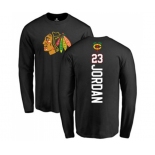 NHL Adidas Chicago Blackhawks #23 Michael Jordan Black Backer Long Sleeve T-Shirt