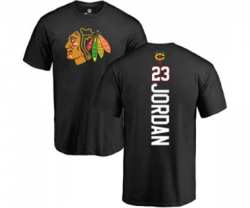 NHL Adidas Chicago Blackhawks #23 Michael Jordan Black Backer T-Shirt