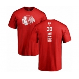 NHL Adidas Chicago Blackhawks #30 Cam Ward Red One Color Backer T-Shirt