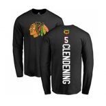 NHL Adidas Chicago Blackhawks #5 Adam Clendening Black Backer Long Sleeve T-Shirt