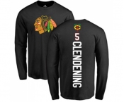 NHL Adidas Chicago Blackhawks #5 Adam Clendening Black Backer Long Sleeve T-Shirt