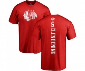 NHL Adidas Chicago Blackhawks #5 Adam Clendening Red One Color Backer T-Shirt