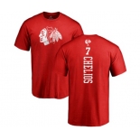 NHL Adidas Chicago Blackhawks #7 Chris Chelios Red One Color Backer T-Shirt