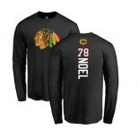 NHL Adidas Chicago Blackhawks #78 Nathan Noel Black Backer Long Sleeve T-Shirt