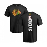 NHL Adidas Chicago Blackhawks #91 Anthony Duclair Black Backer T-Shirt