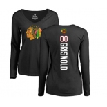 NHL Women Adidas Chicago Blackhawks #00 Clark Griswold Black Backer Long Sleeve T-Shirt